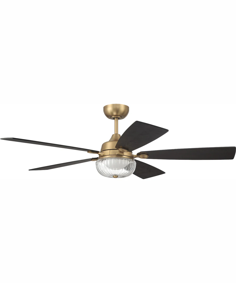 52" Chandler 1-Light Ceiling Fan Satin Brass