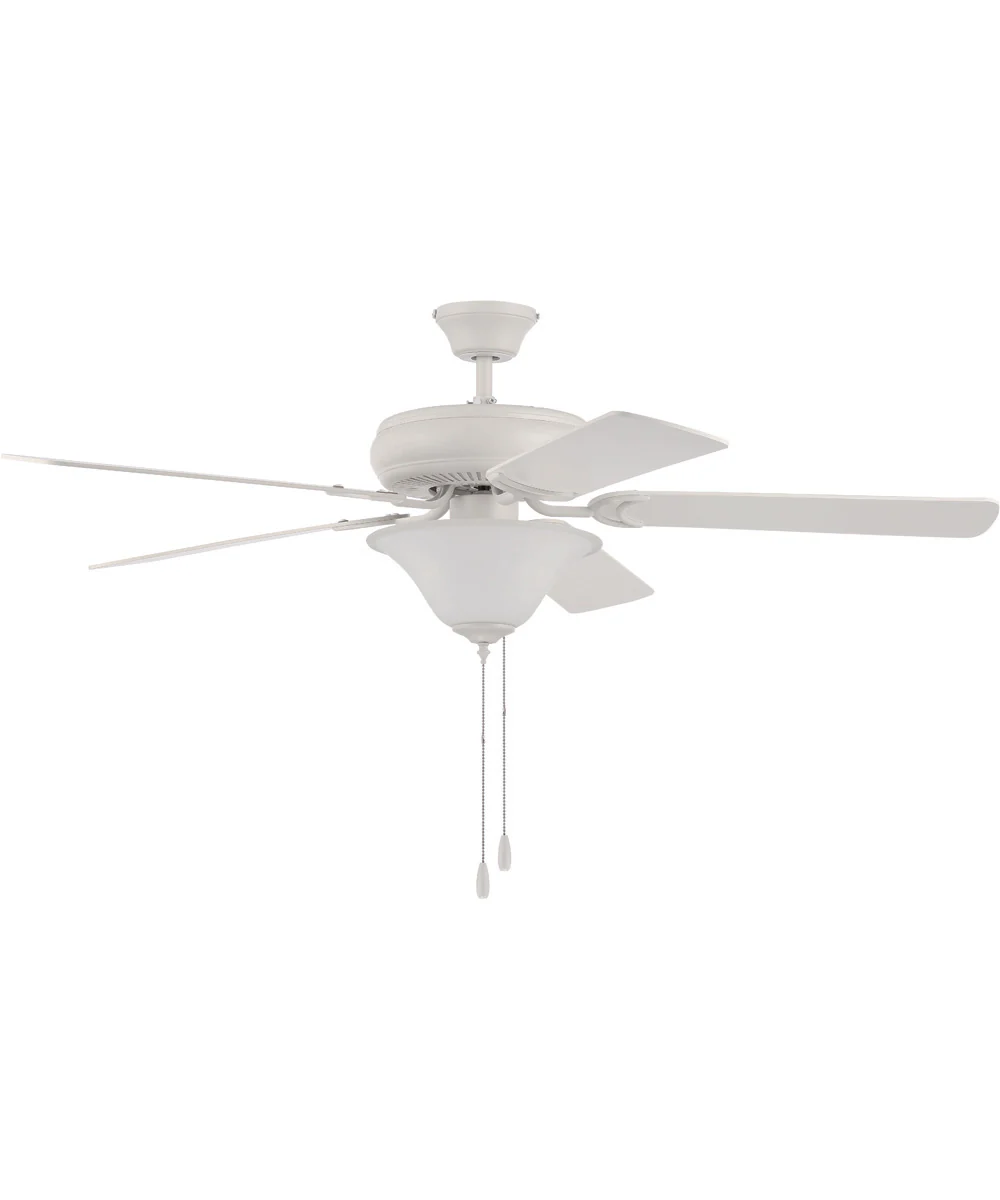 52" Decorator's Choice 2-Light Ceiling Fan Matte White