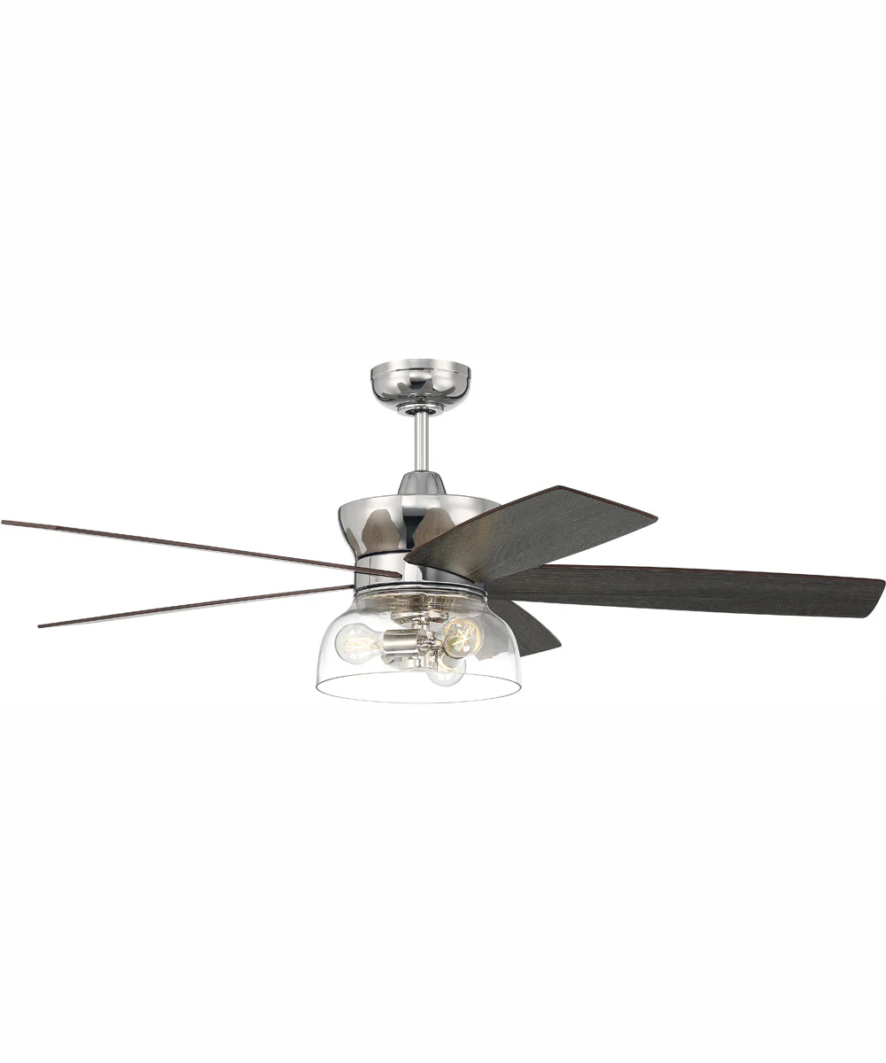 52" Gibson 3-Light Ceiling Fan Polished Nickel - Image 4
