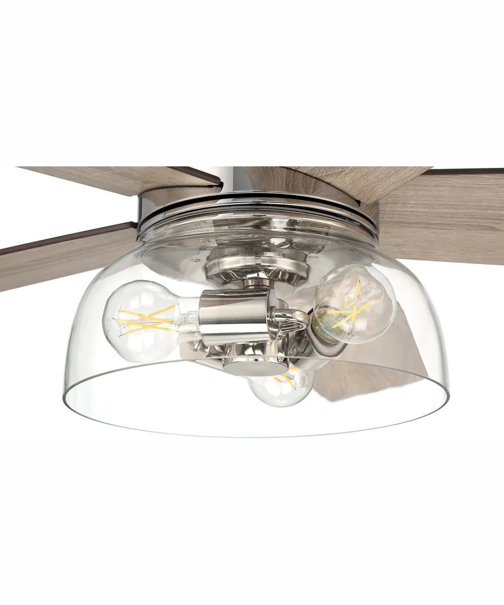 52" Gibson 3-Light Ceiling Fan Polished Nickel - Image 8