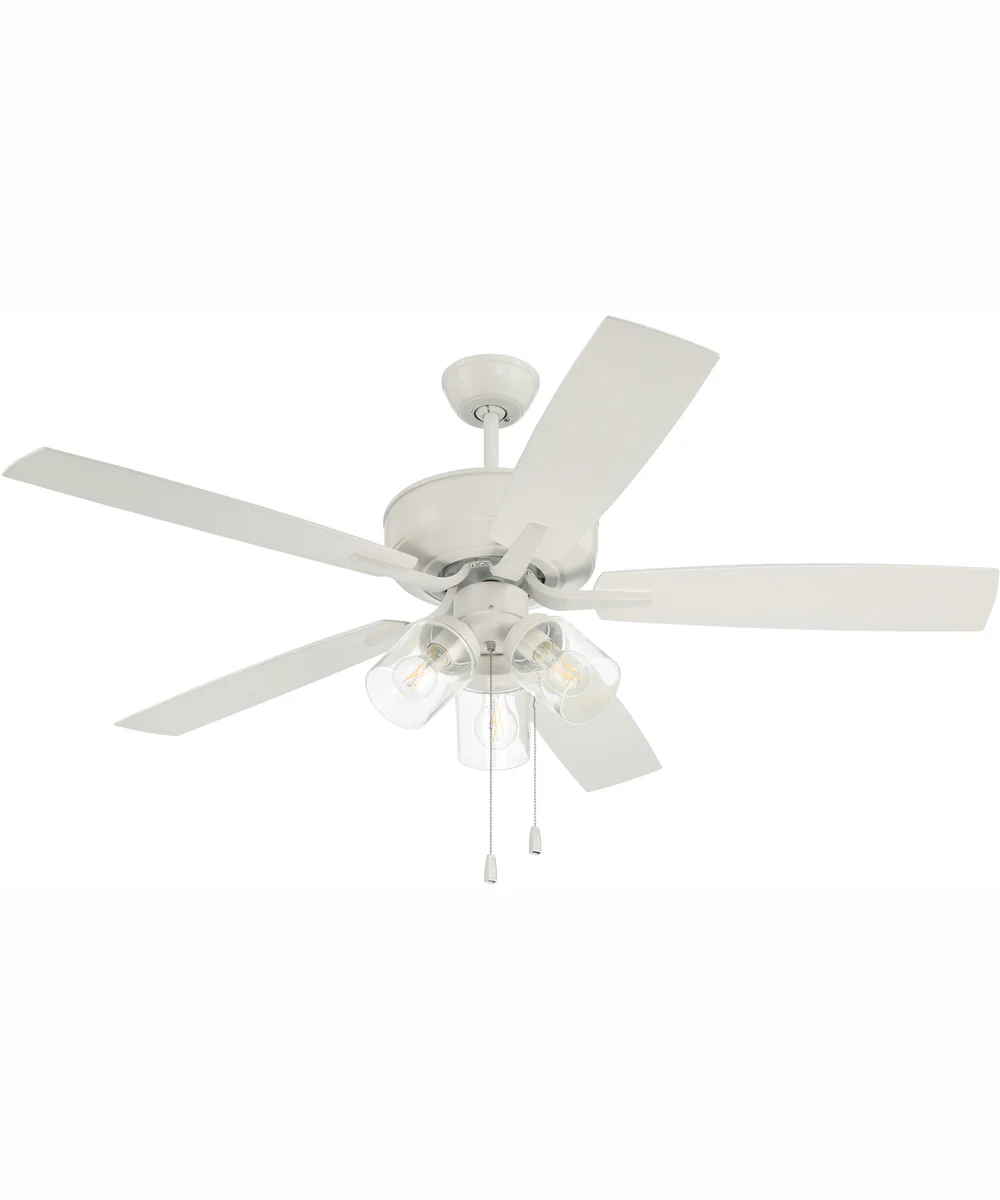 52" Outdoor Pro Plus 104 Clear 3-Light Indoor/Outdoor Ceiling Fan White - Image 6