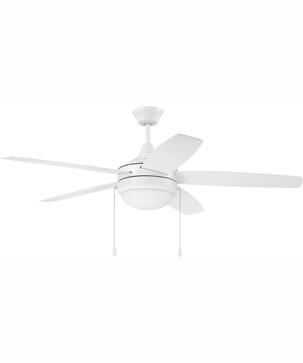 52" Phaze 5 Blade 2-Light Ceiling Fan White