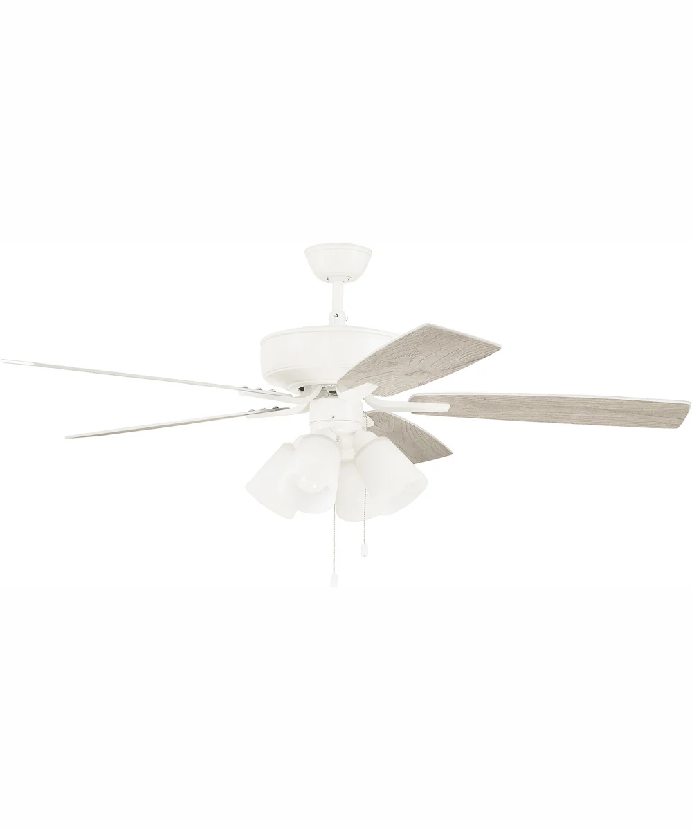 52" Pro Plus 114 White 4-Light Ceiling Fan White - Image 3
