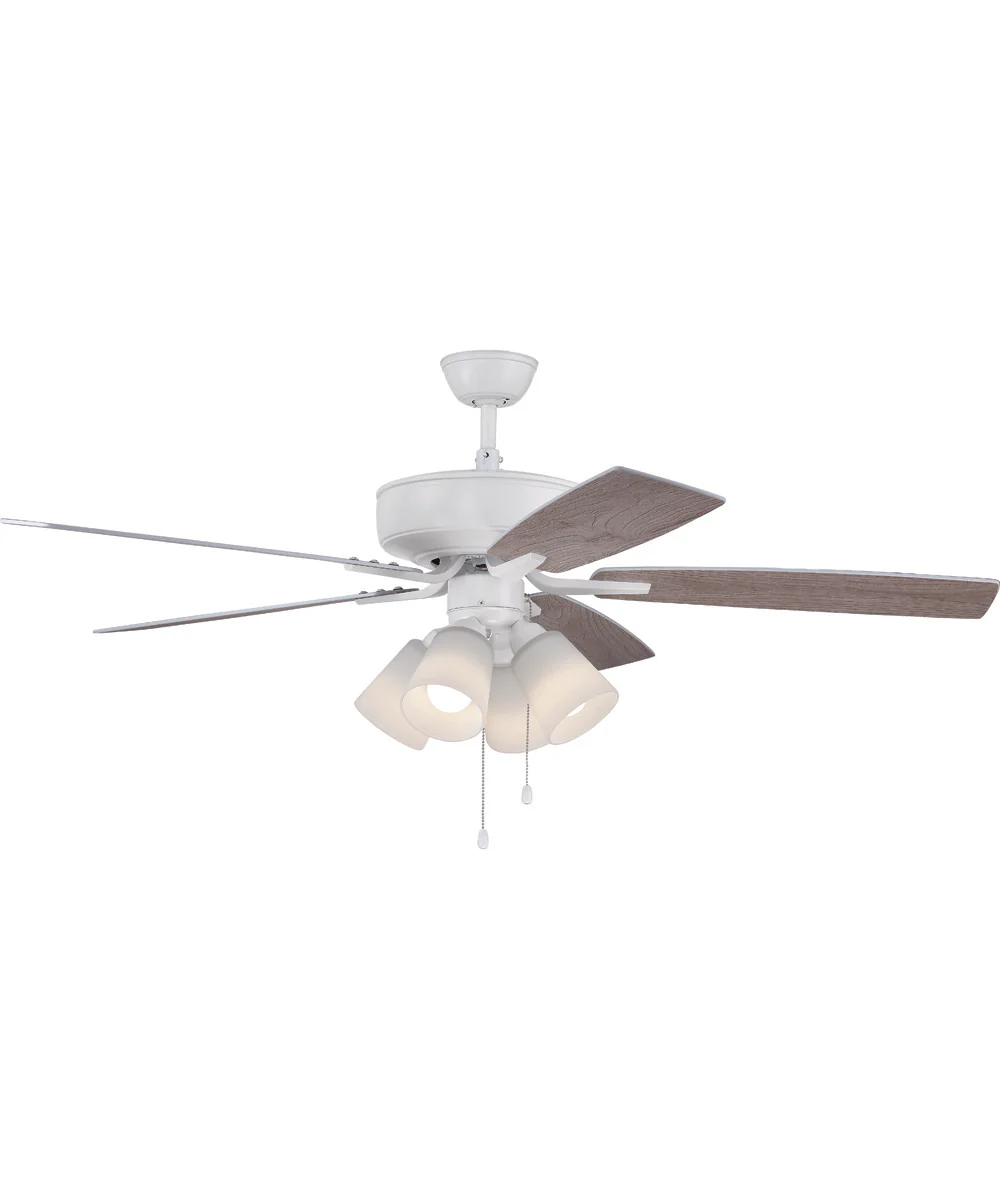 52" Pro Plus 114 White 4-Light Ceiling Fan White - Image 4
