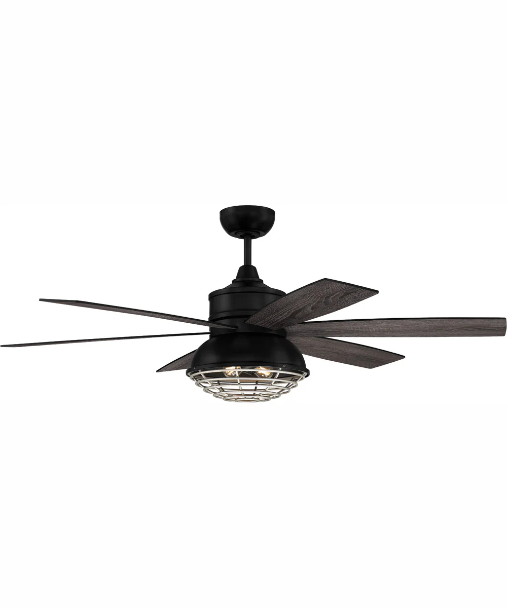 52" Rugged 2-Light Indoor/Outdoor Ceiling Fan Flat Black/Painted Nickel - Image 4