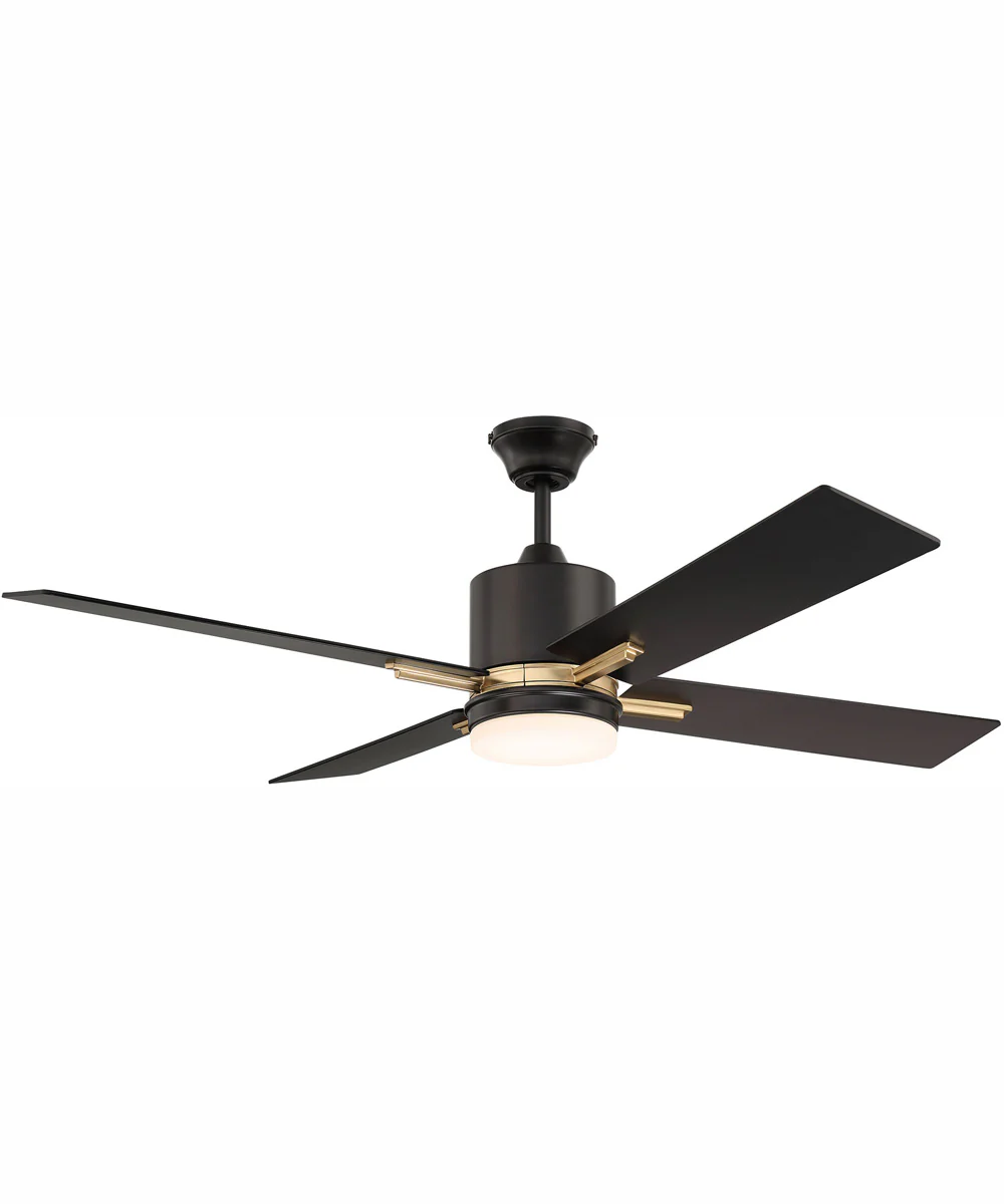 52" Teana 1-Light Ceiling Fan Flat Black/Satin Brass - Image 2