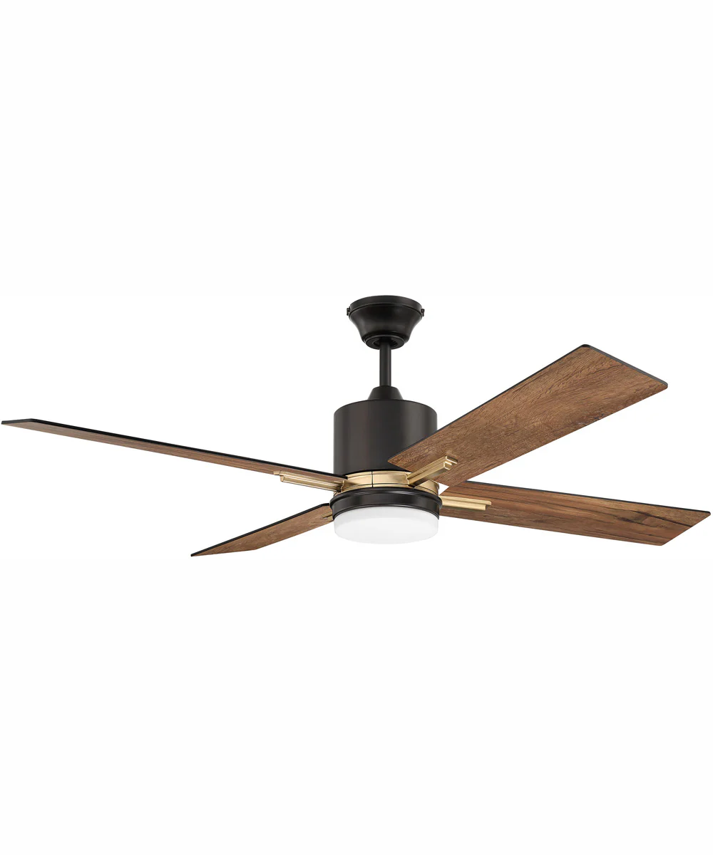 52" Teana 1-Light Ceiling Fan Flat Black/Satin Brass - Image 3