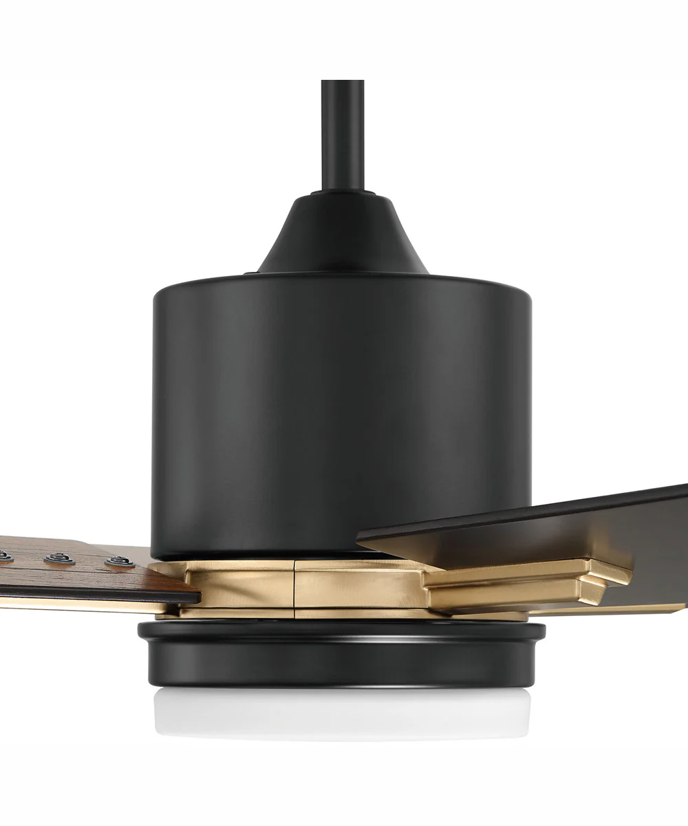 52" Teana 1-Light Ceiling Fan Flat Black/Satin Brass - Image 5