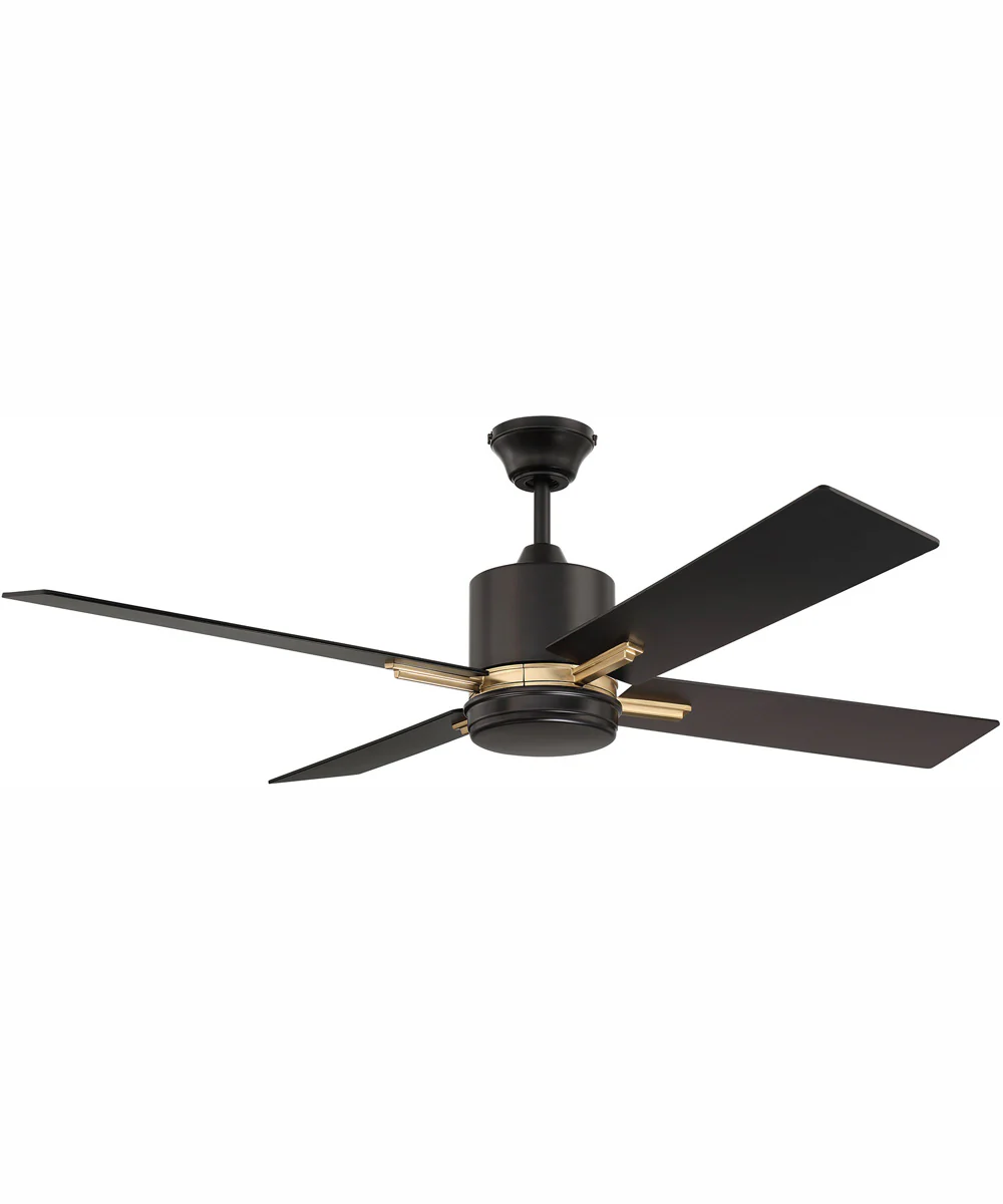 52" Teana 1-Light Ceiling Fan Flat Black/Satin Brass - Image 9