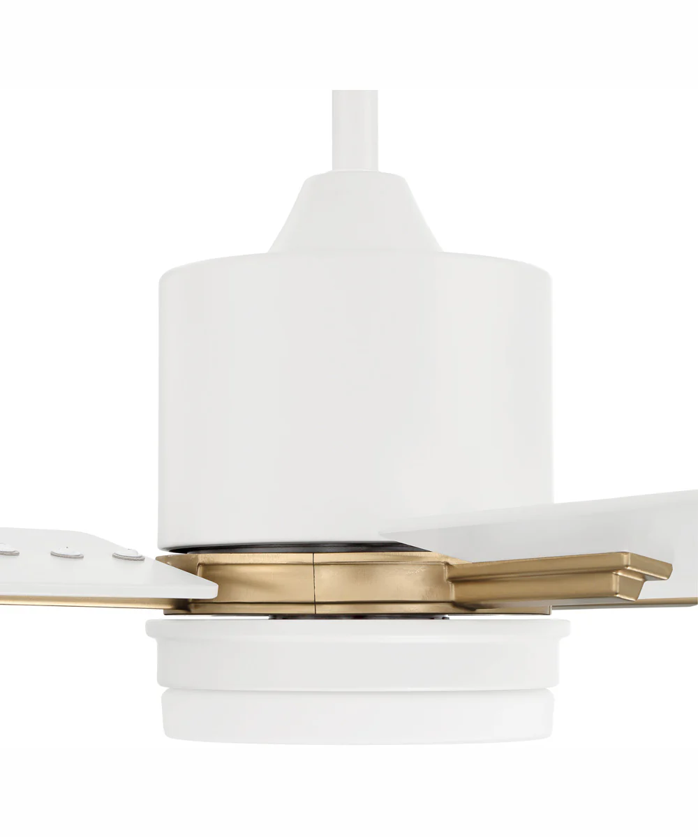 52" Teana 1-Light Ceiling Fan White/Satin Brass - Image 3