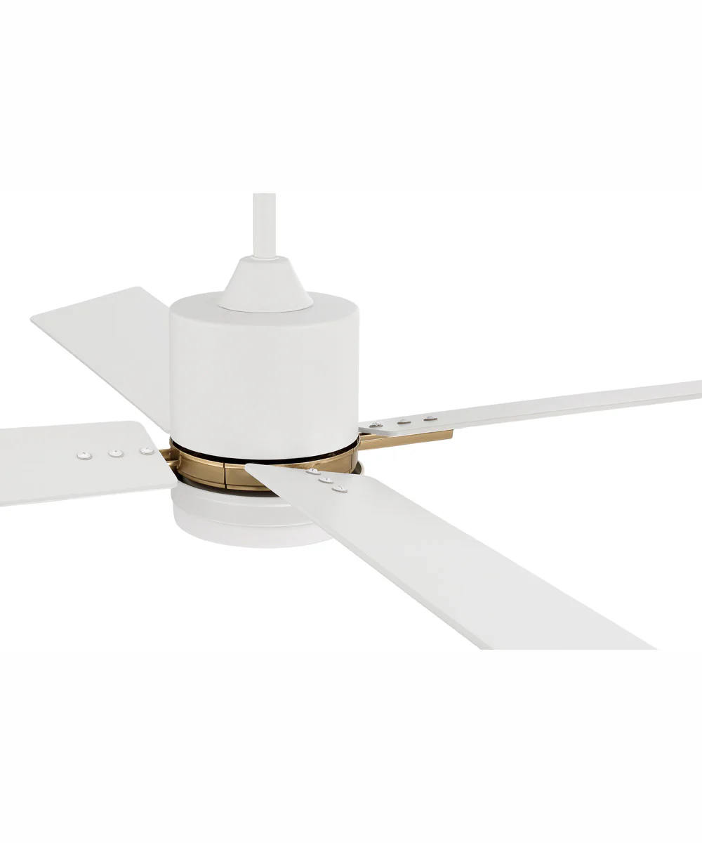 52" Teana 1-Light Ceiling Fan White/Satin Brass - Image 4