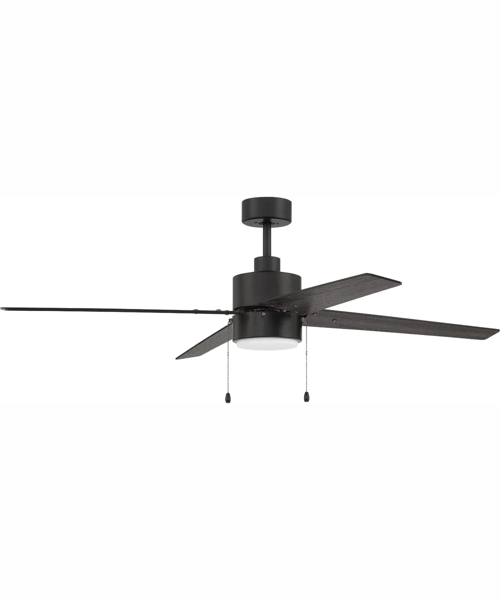 52" Terie 1-Light Ceiling Fan Flat Black - Image 3