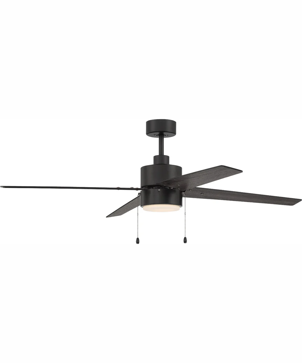 52" Terie 1-Light Ceiling Fan Flat Black - Image 4