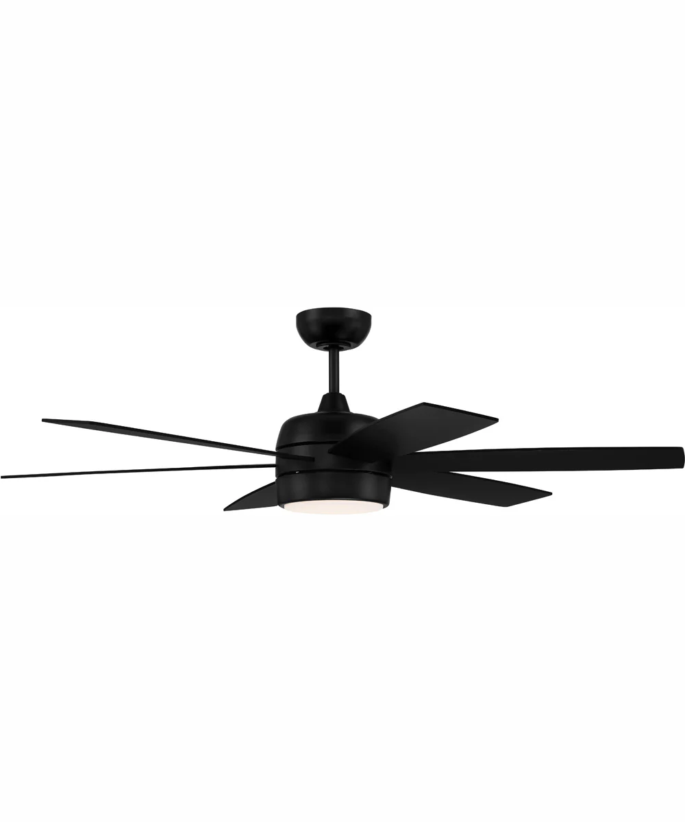 52" Trevor 1-Light Ceiling Fan Flat Black - Image 2