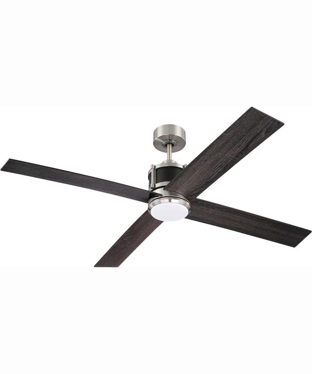 56" Gregory 1-Light Ceiling Fan Brushed Polished Nickel / Flat Black - Image 10