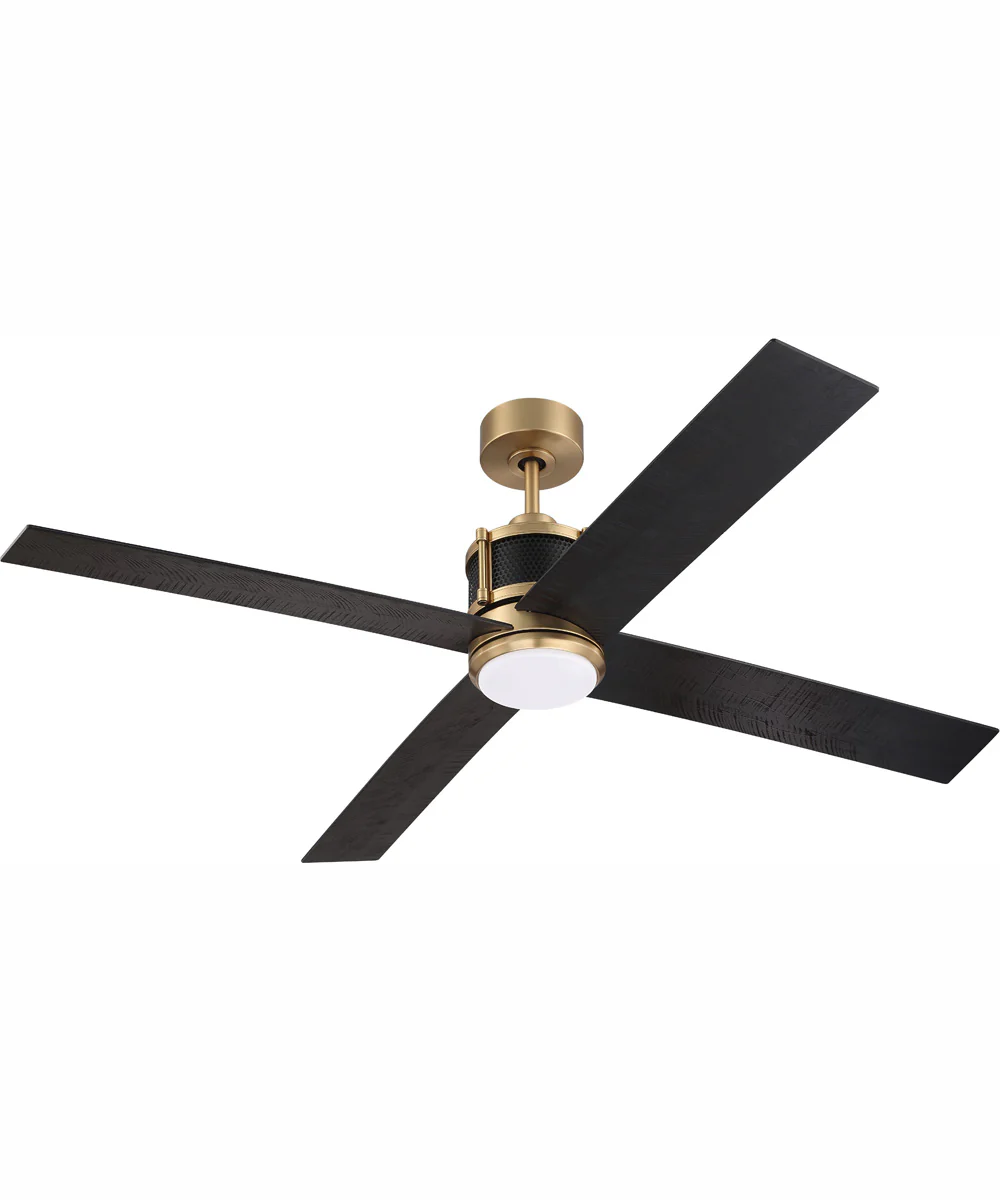 56" Gregory 1-Light Ceiling Fan Satin Brass / Flat Black - Image 10