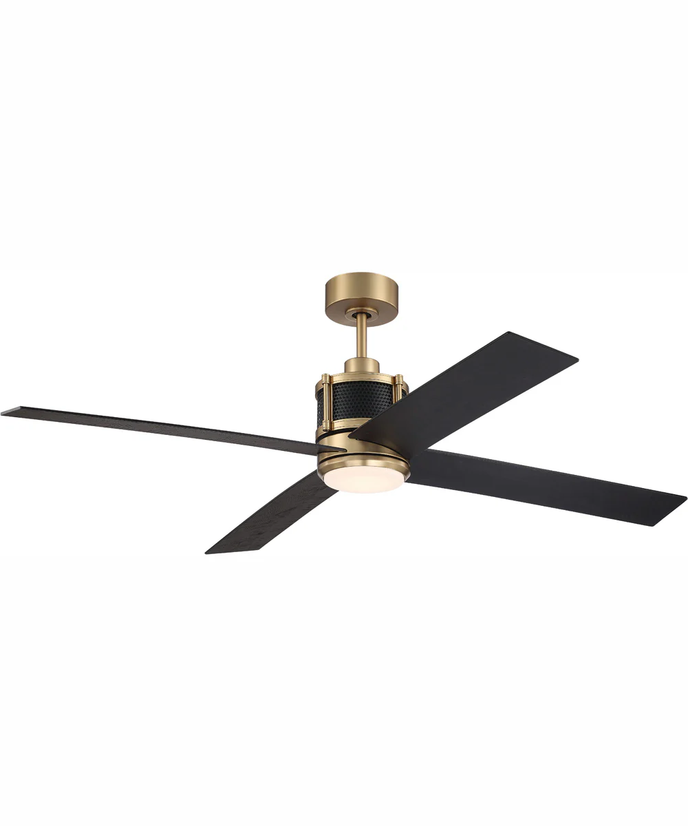 56" Gregory 1-Light Ceiling Fan Satin Brass / Flat Black - Image 2
