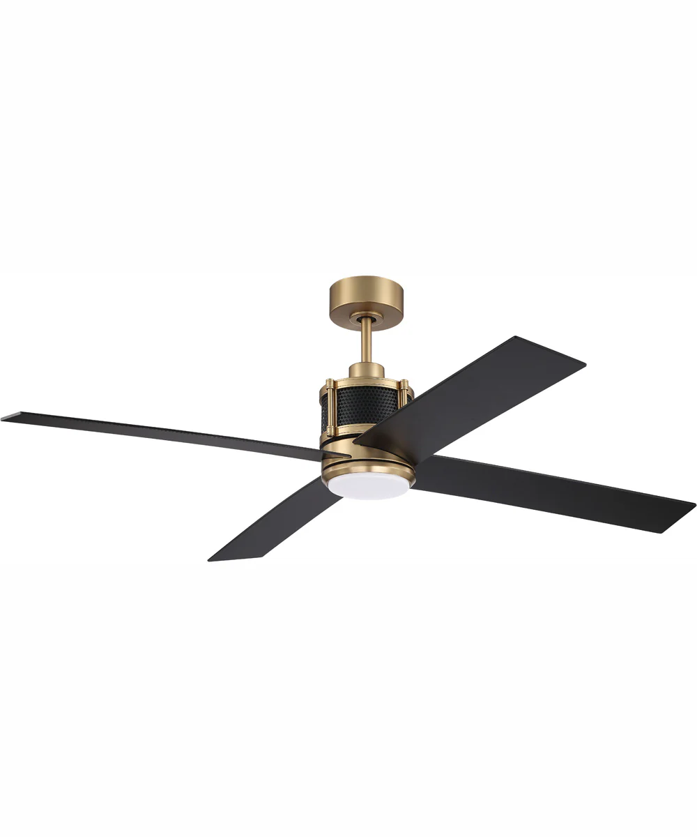56" Gregory 1-Light Ceiling Fan Satin Brass / Flat Black - Image 3