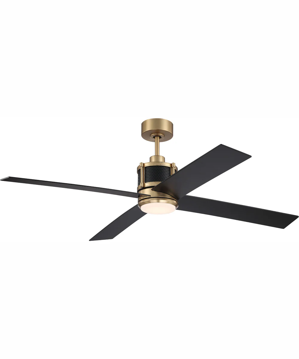 56" Gregory 1-Light Ceiling Fan Satin Brass / Flat Black - Image 4