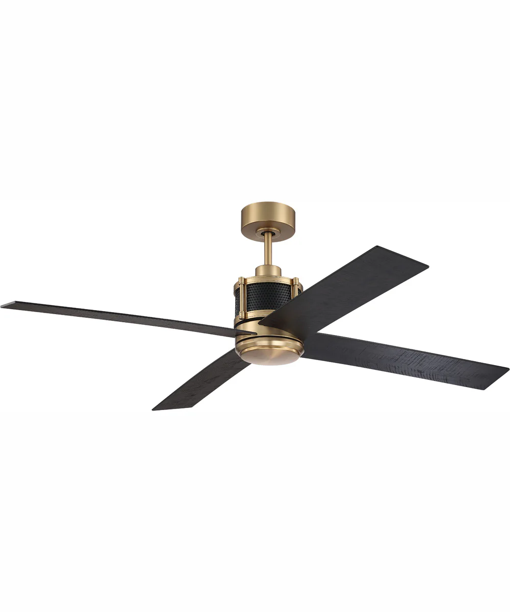 56" Gregory 1-Light Ceiling Fan Satin Brass / Flat Black - Image 9