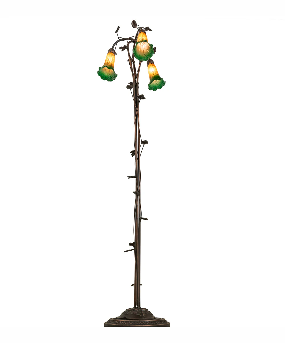 58" High Amber/Green 3 Light Floor Lamp - Image 6