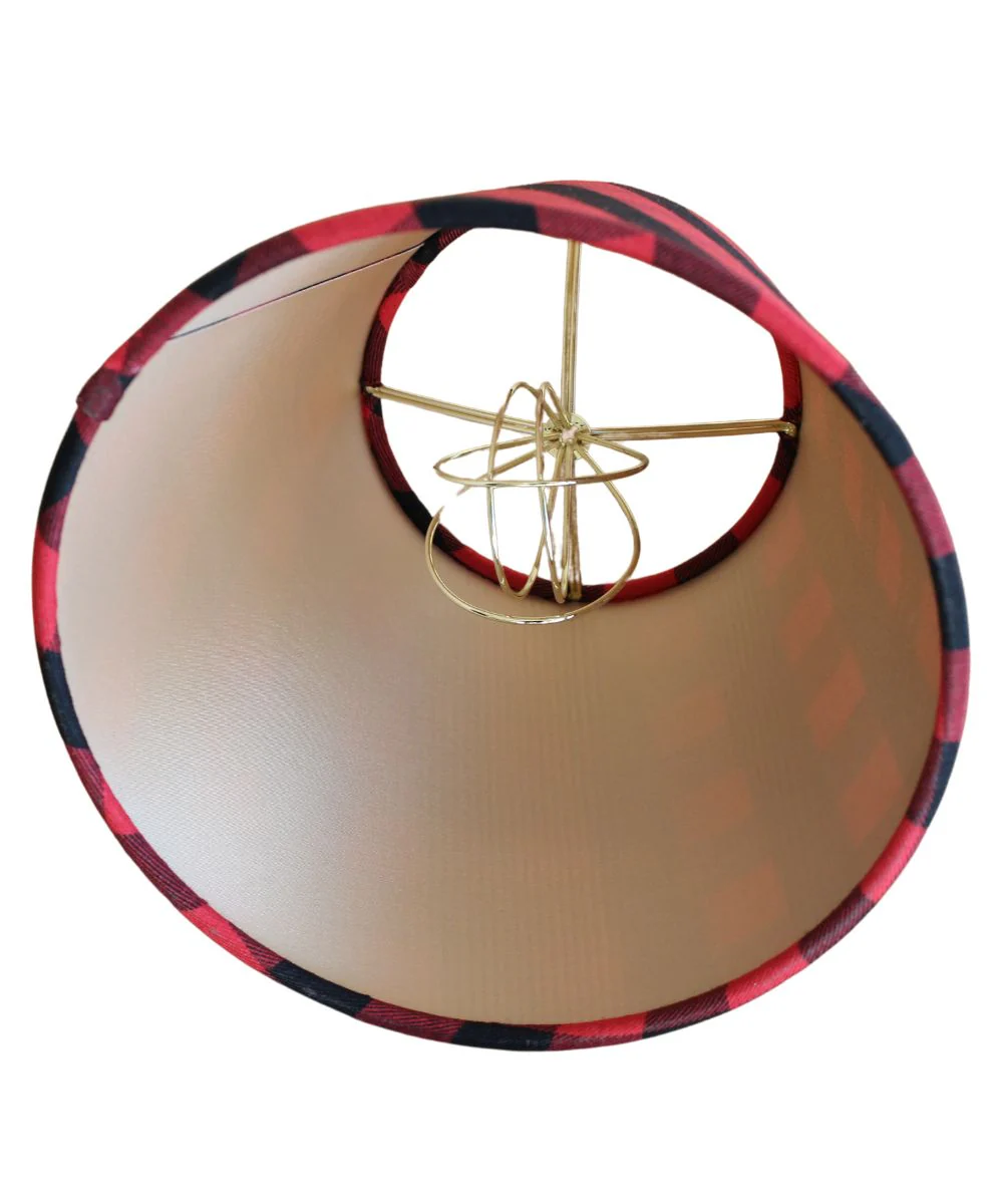 5"x8"x7” Heartland Hardback Empire Edson Clip On Lampshade, Lumberjack Buffalo Flannel Fabric - Image 6