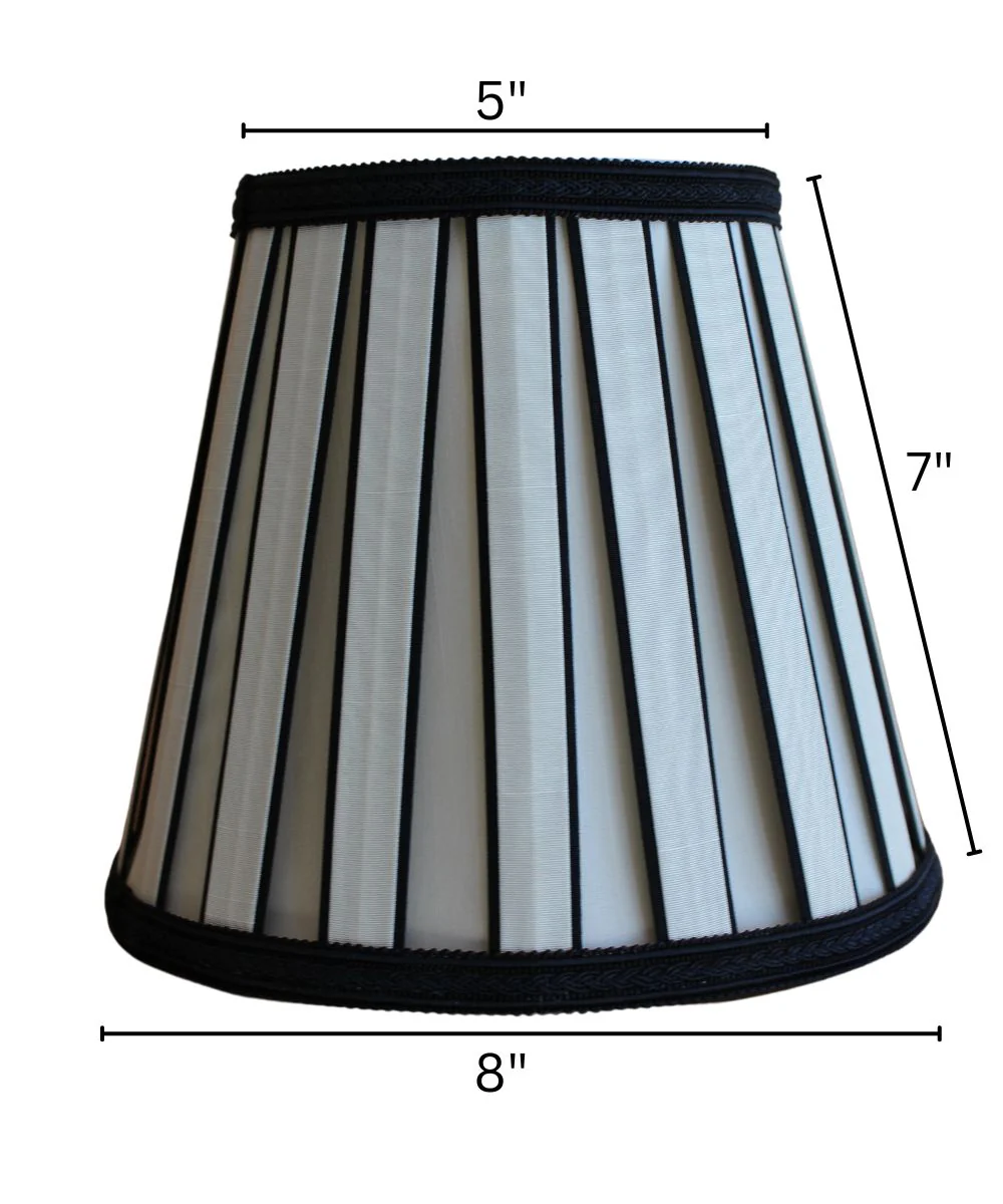 5"x8"x7" Metropolitan Softback Empire Edison Clip On Lampshade, Eggshell with Black Highlight Trim - Image 3