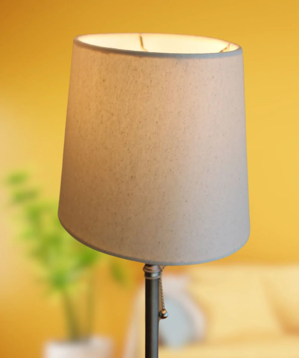 (6.5x10) Top (8x12) Bottom x 7.5H Hardback Oval Drum Lampshade, Light Oatmeal Off-White - Image 4