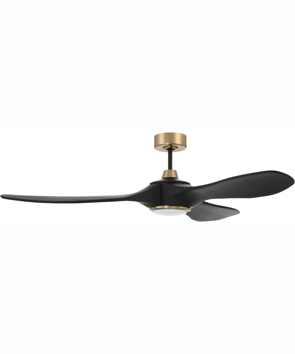 60" Envy 1-Light Indoor/Outdoor Ceiling Fan Flat Black/Satin Brass