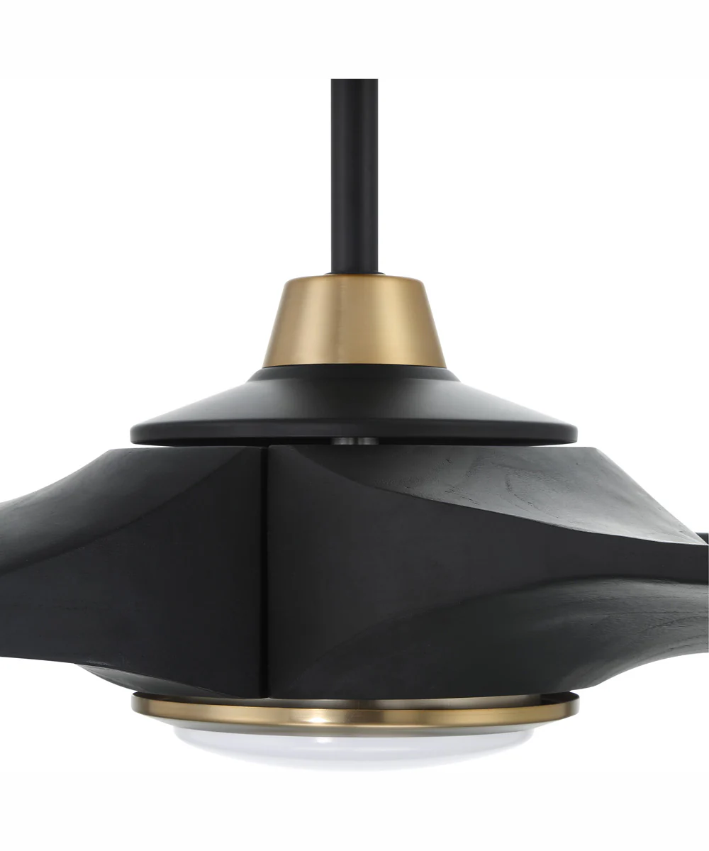 60" Envy 1-Light Indoor/Outdoor Ceiling Fan Flat Black/Satin Brass - Image 3