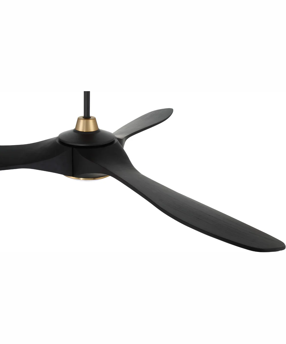 60" Envy 1-Light Indoor/Outdoor Ceiling Fan Flat Black/Satin Brass - Image 4