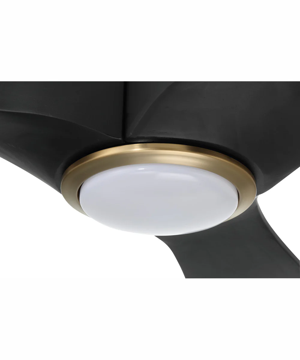 60" Envy 1-Light Indoor/Outdoor Ceiling Fan Flat Black/Satin Brass - Image 6