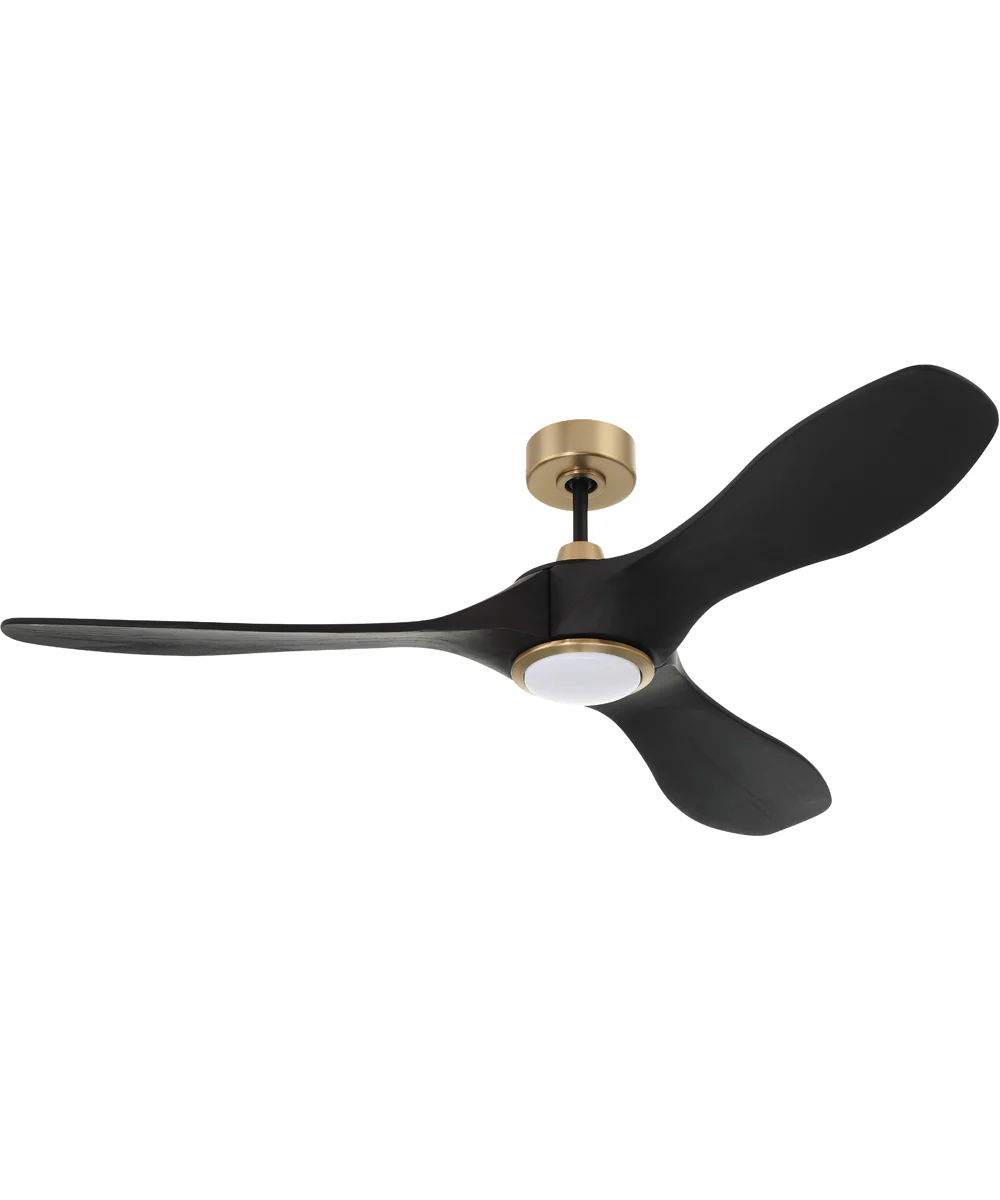 60" Envy 1-Light Indoor/Outdoor Ceiling Fan Flat Black/Satin Brass - Image 8