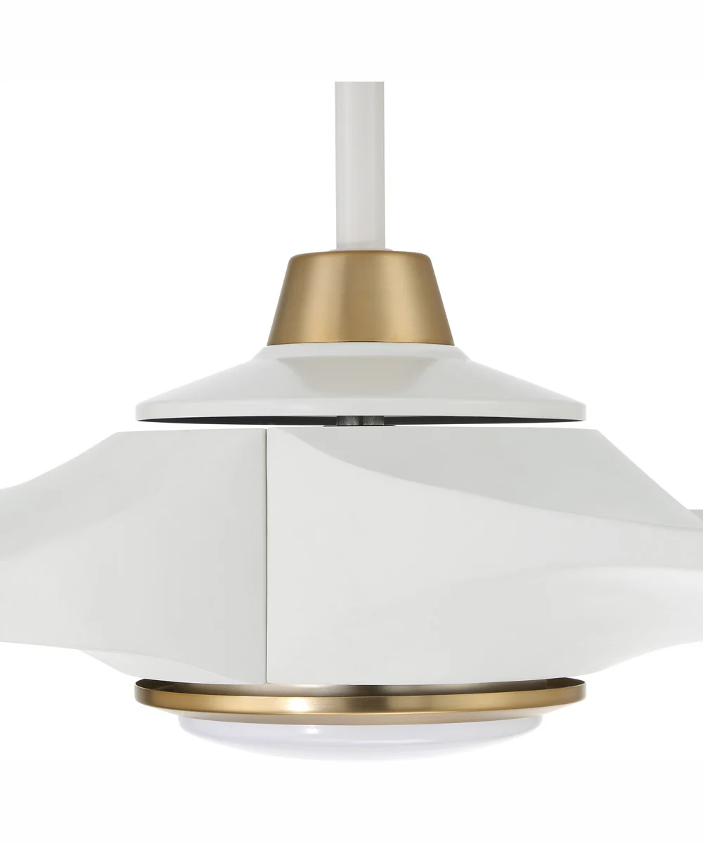60" Envy 1-Light Indoor/Outdoor Ceiling Fan White/Satin Brass - Image 3