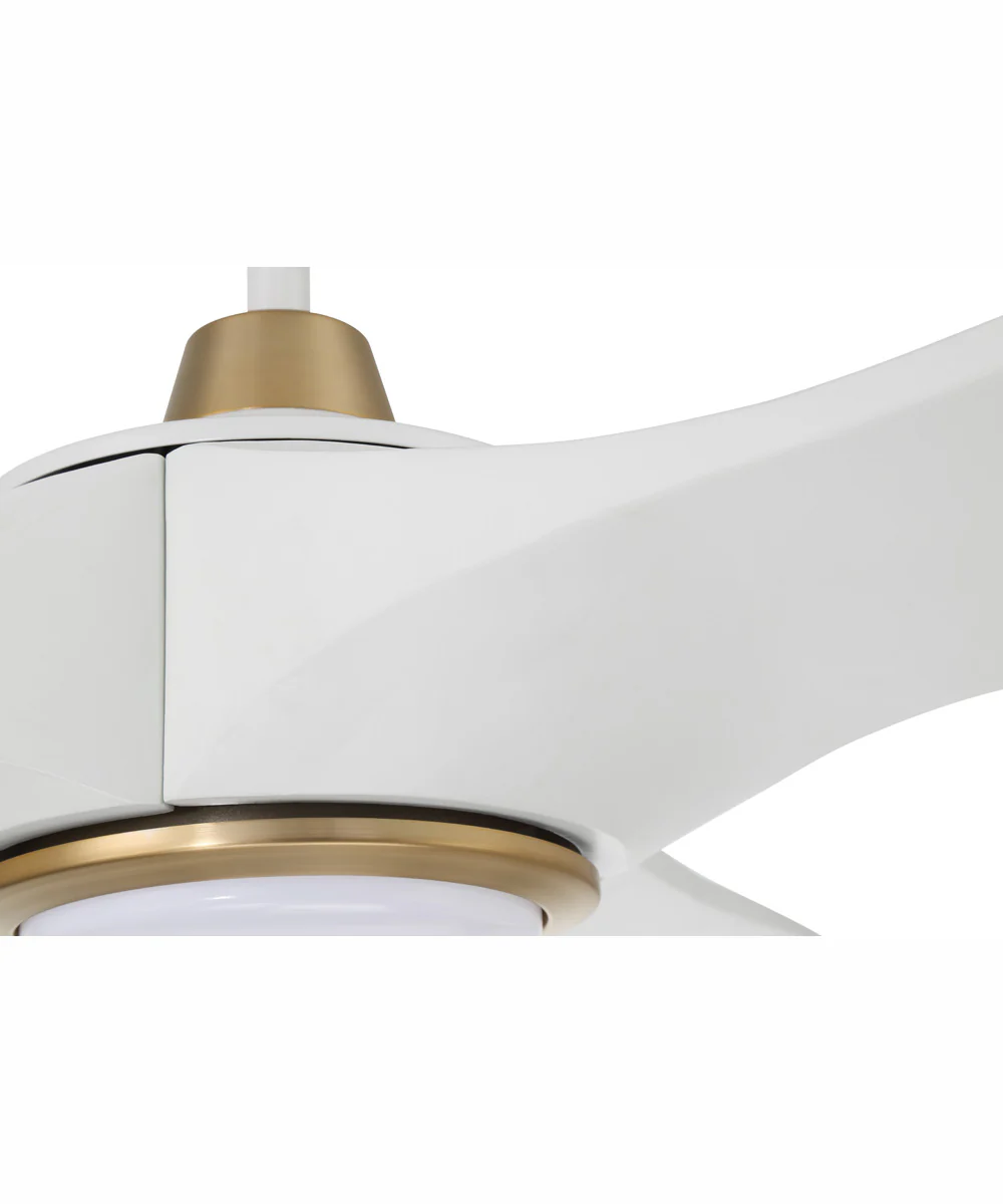 60" Envy 1-Light Indoor/Outdoor Ceiling Fan White/Satin Brass - Image 4