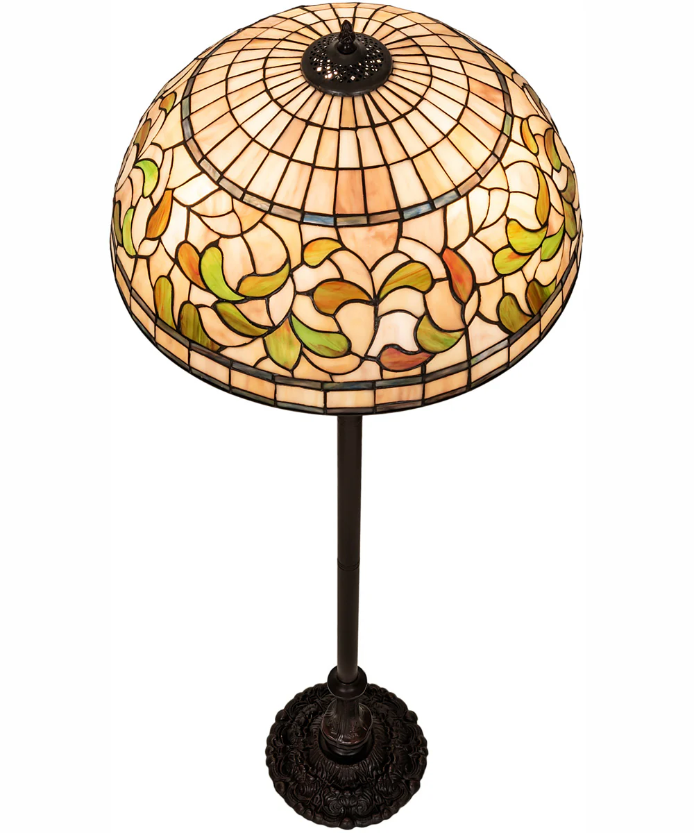 60" High Tiffany Turning Leaf Floor Lamp - Image 2