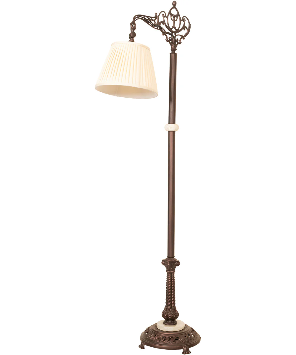 60" High Victorian Bridge Arm W/Pleated Textrene Shade Floor Lamp - Image 2