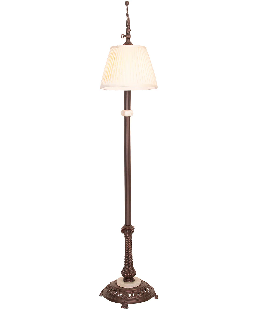 60" High Victorian Bridge Arm W/Pleated Textrene Shade Floor Lamp - Image 4