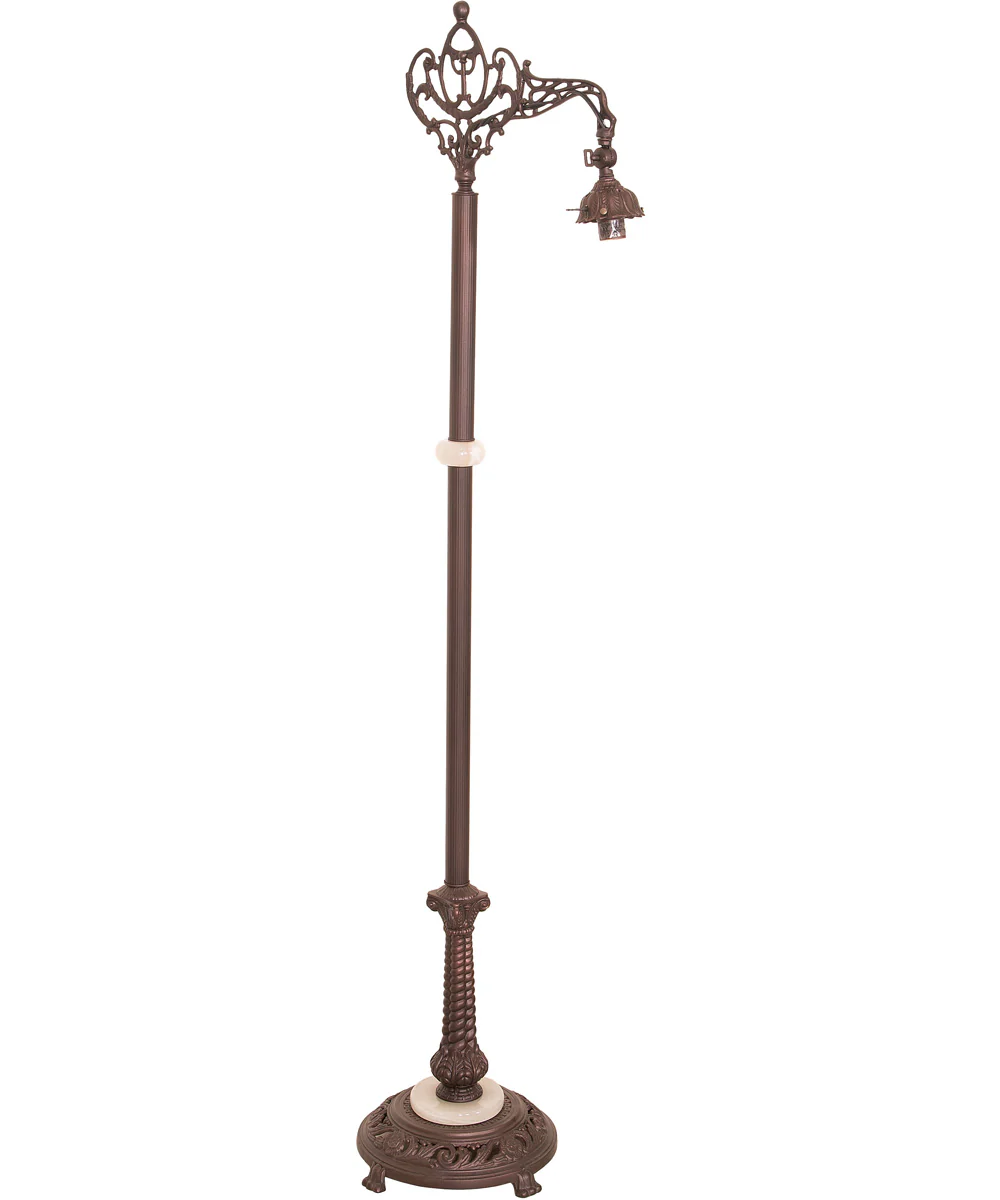 60" High Victorian Bridge Arm W/Pleated Textrene Shade Floor Lamp - Image 6