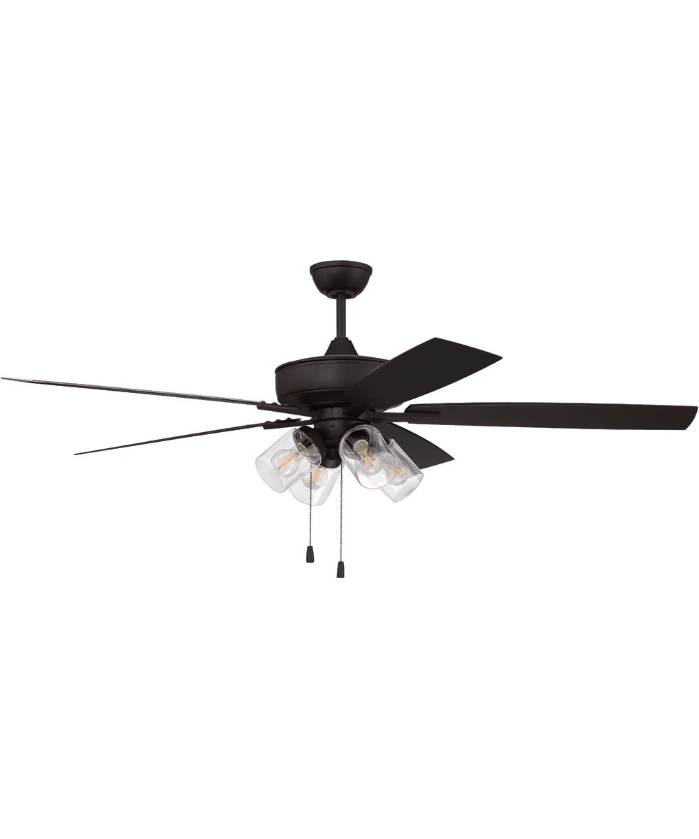 60" Outdoor Super Pro 104 4-Light Indoor/Outdoor Ceiling Fan Flat Black