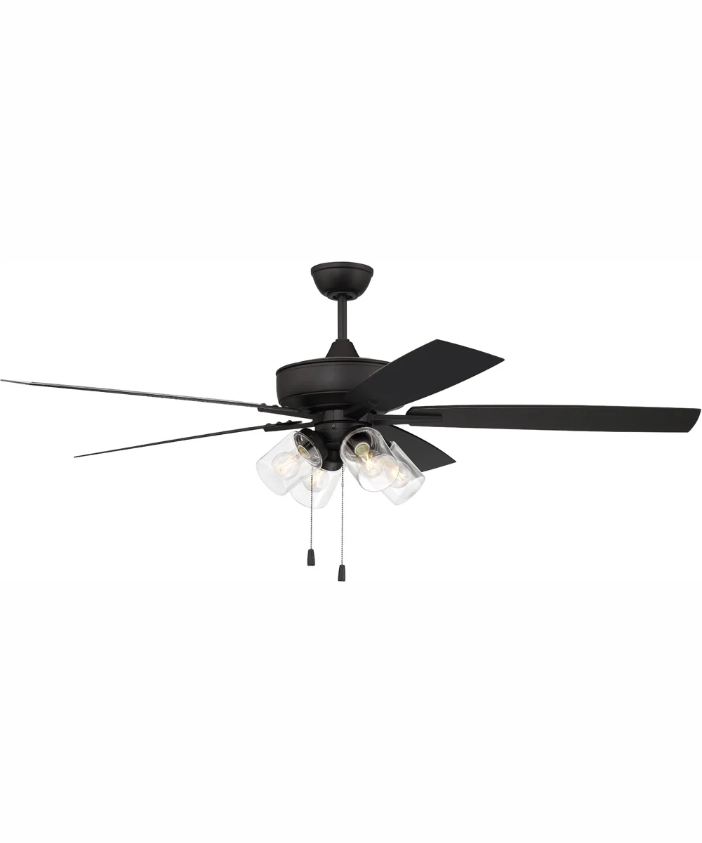 60" Outdoor Super Pro 104 4-Light Indoor/Outdoor Ceiling Fan Flat Black - Image 2