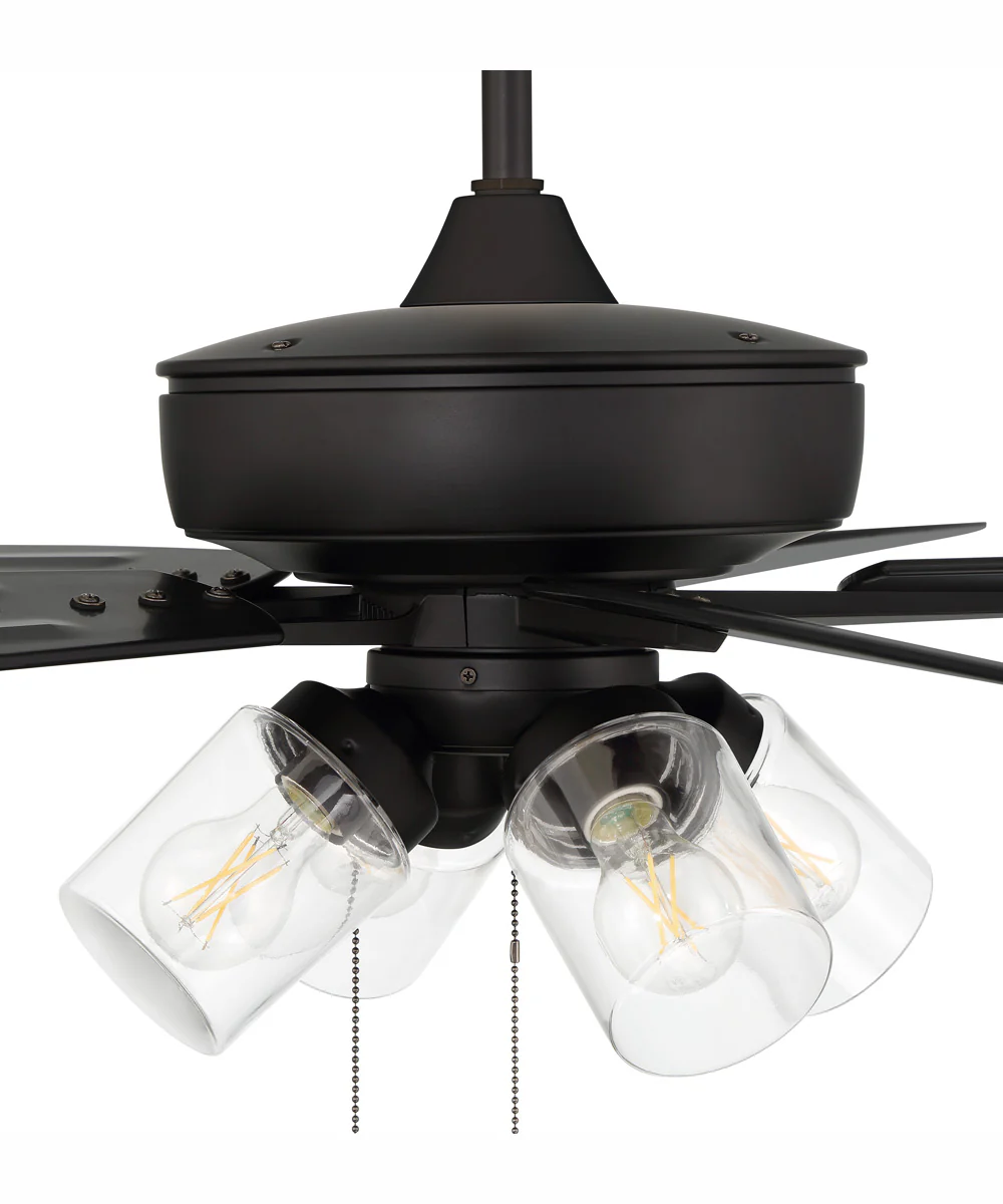60" Outdoor Super Pro 104 4-Light Indoor/Outdoor Ceiling Fan Flat Black - Image 3