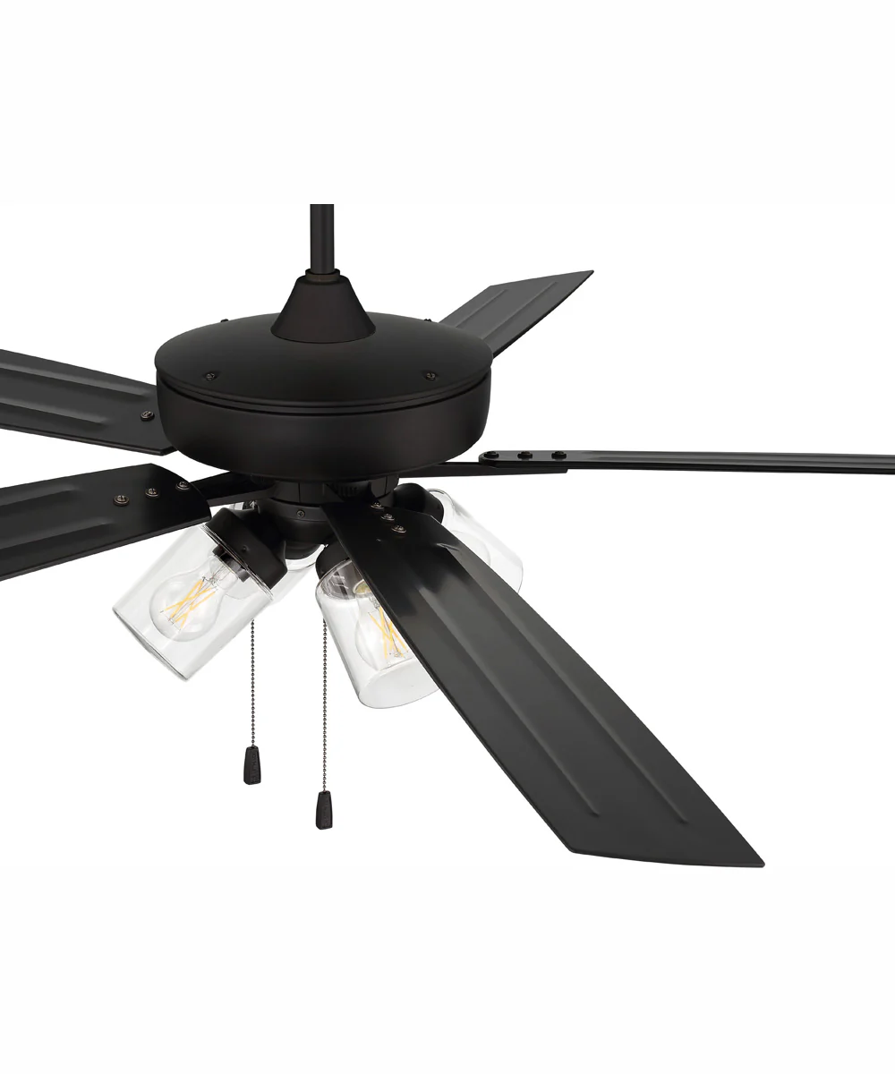 60" Outdoor Super Pro 104 4-Light Indoor/Outdoor Ceiling Fan Flat Black - Image 4