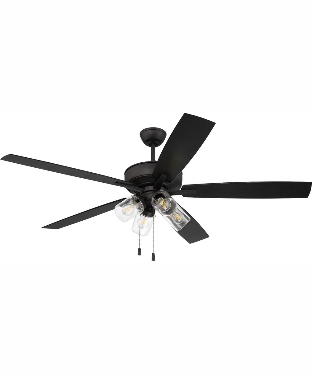 60" Outdoor Super Pro 104 4-Light Indoor/Outdoor Ceiling Fan Flat Black - Image 6