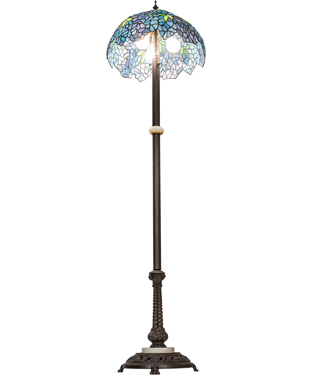 62" High Tiffany Wisteria Floor Lamp - Image 3