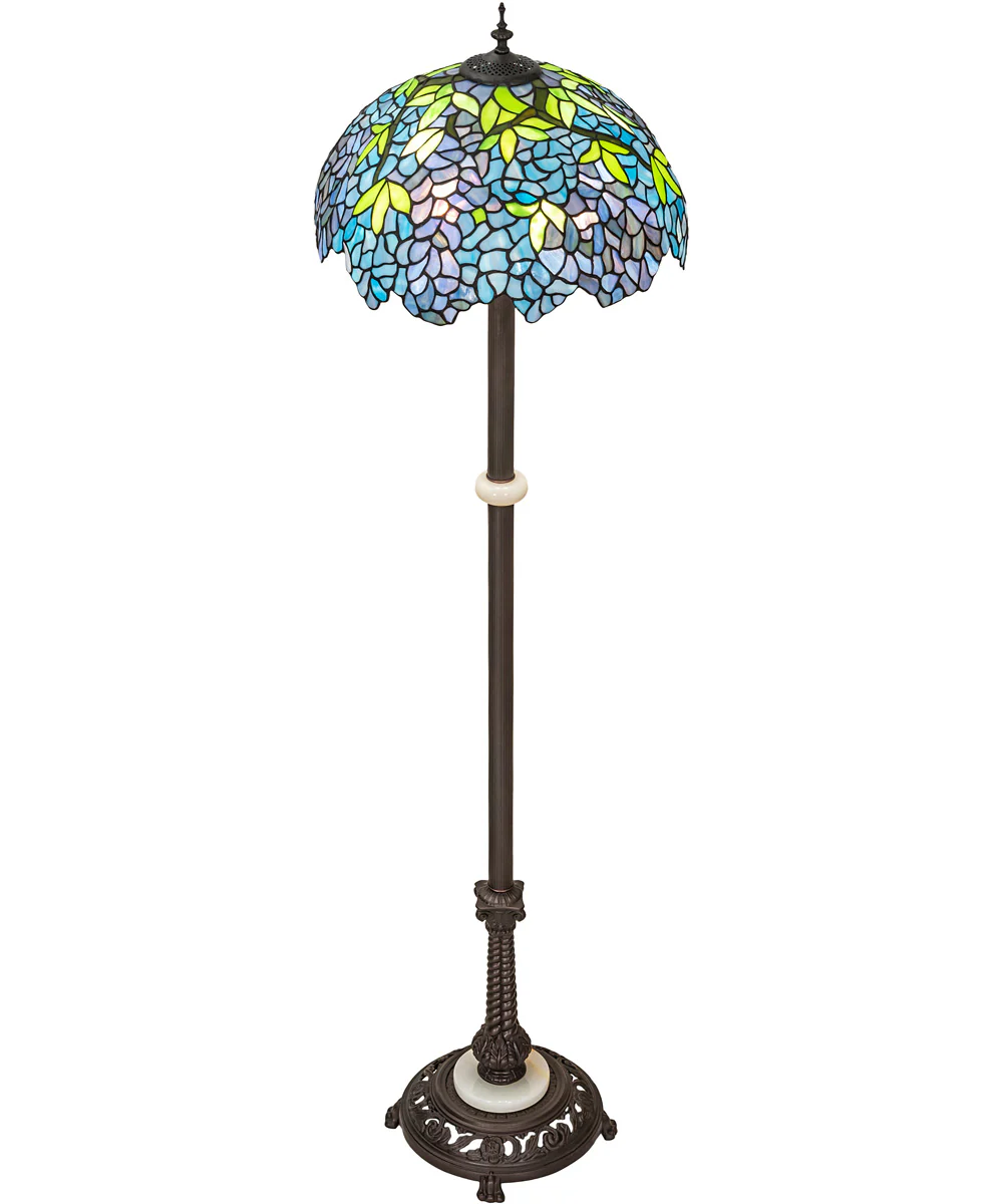 62" High Tiffany Wisteria Floor Lamp - Image 5