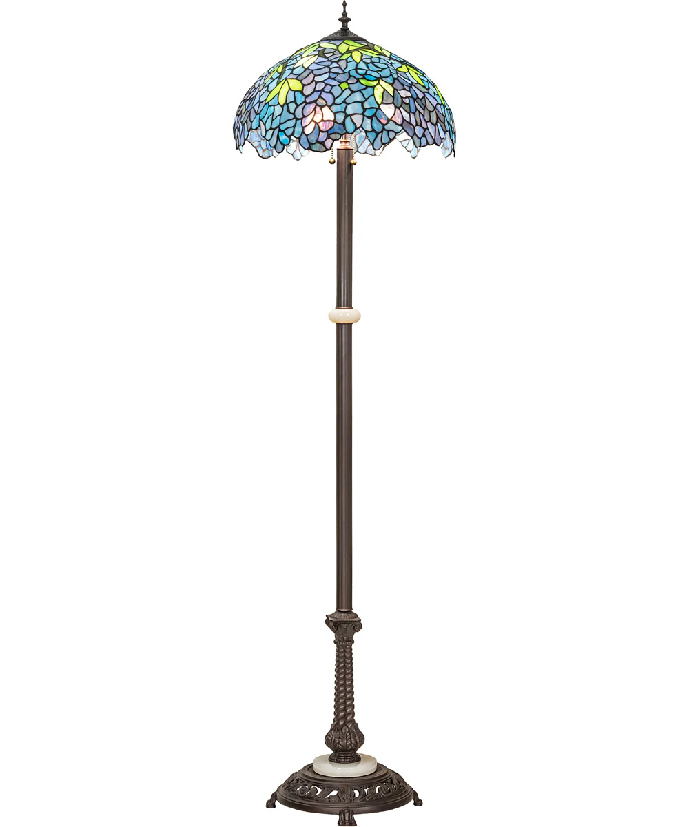 62" High Tiffany Wisteria Floor Lamp - Image 7