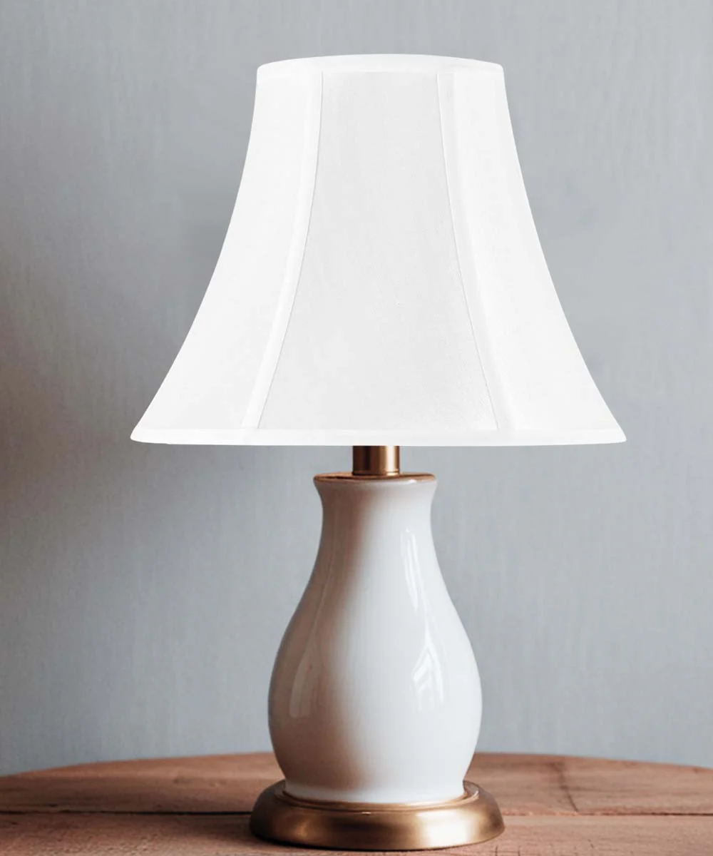 6x12x9.5" CLIP-ON FITTER White Shantung Bell Lampshade - Image 2