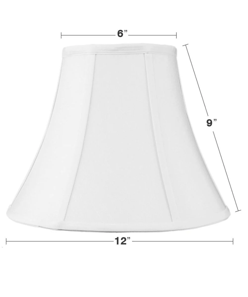 6x12x9.5" CLIP-ON FITTER White Shantung Bell Lampshade - Image 3