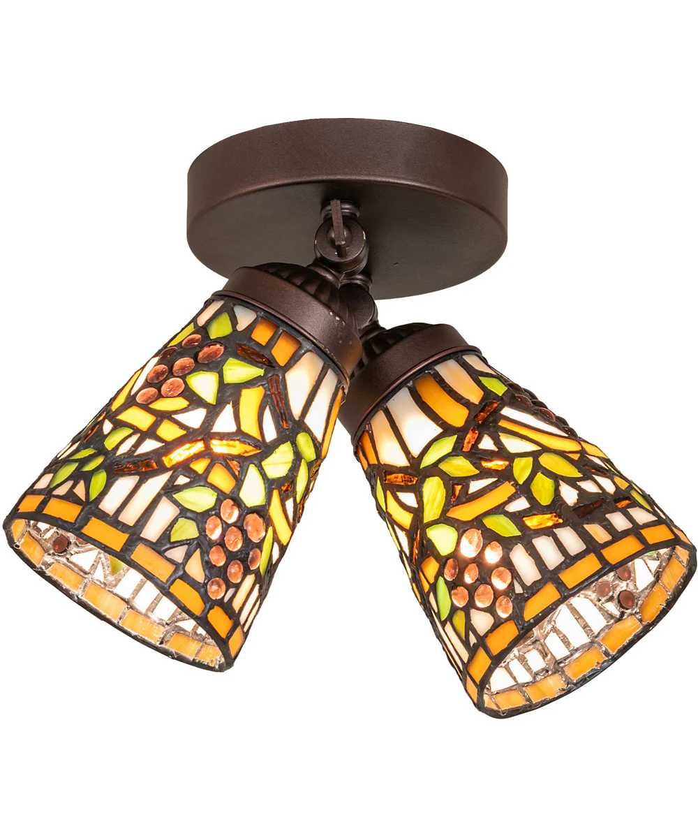 7.5-14" Wide Jeweled Grape Semi-Flushmount